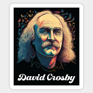 David Crosby Retro Style Sticker